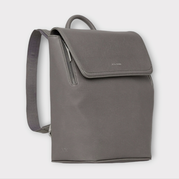 Matt & Nat Gray Fabi Mini Vegan Leather Backpack - Picture 1 of 12